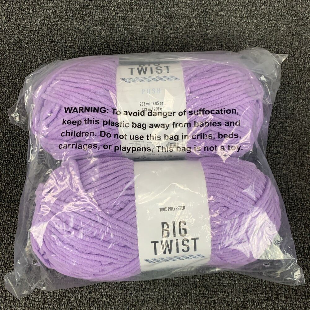 Lot Of 2 Big Twist Posh Ube Milk Tea Yarn 233Yd 7.05oz Ea Brand New Discontinued